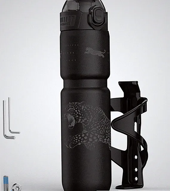 24oz/700ml Insulated Bike Water Bottle, Odor-Free Surgical Steel Liner, Stron...