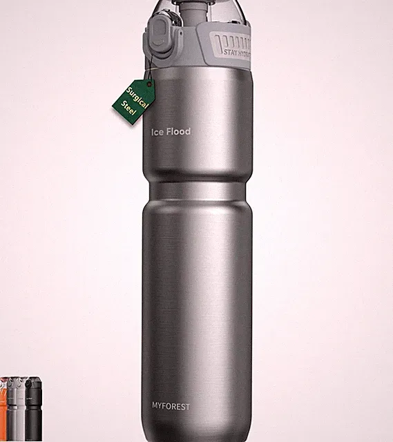 24oz/700ml Insulated Bike Water Bottle, Surgical Steel: No Plastic Taste, Str...