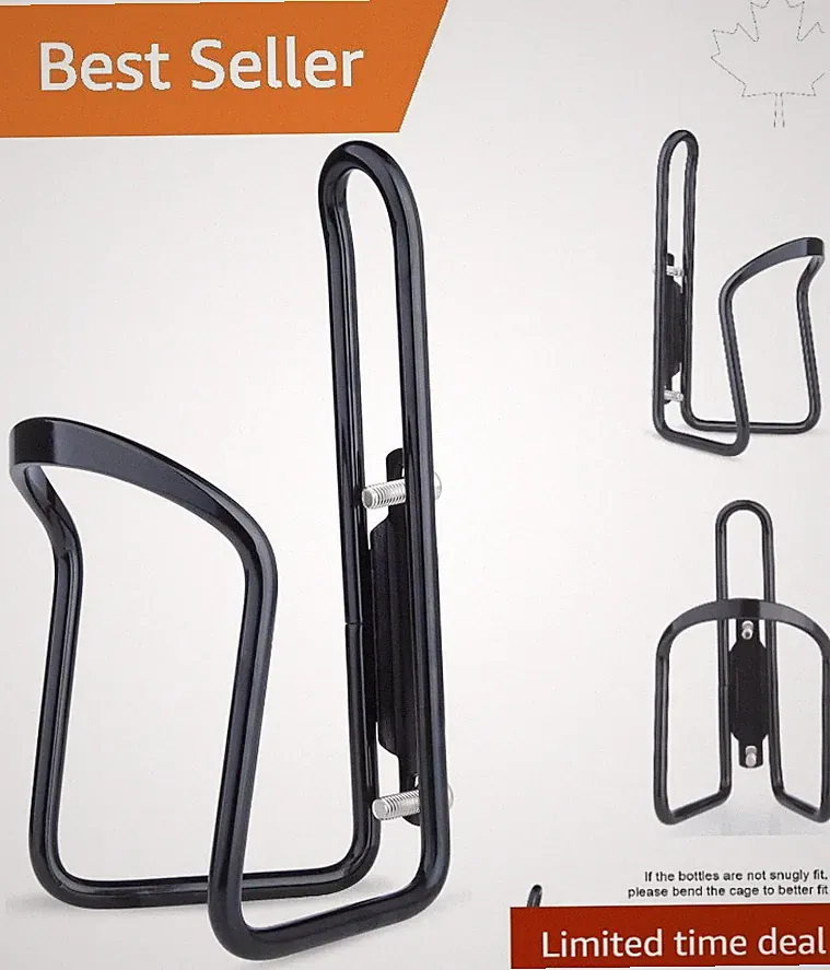 Aluminum Bicycle Water Bottle Cage Holder - Fits 23-28 oz Bottles, Easy Install
