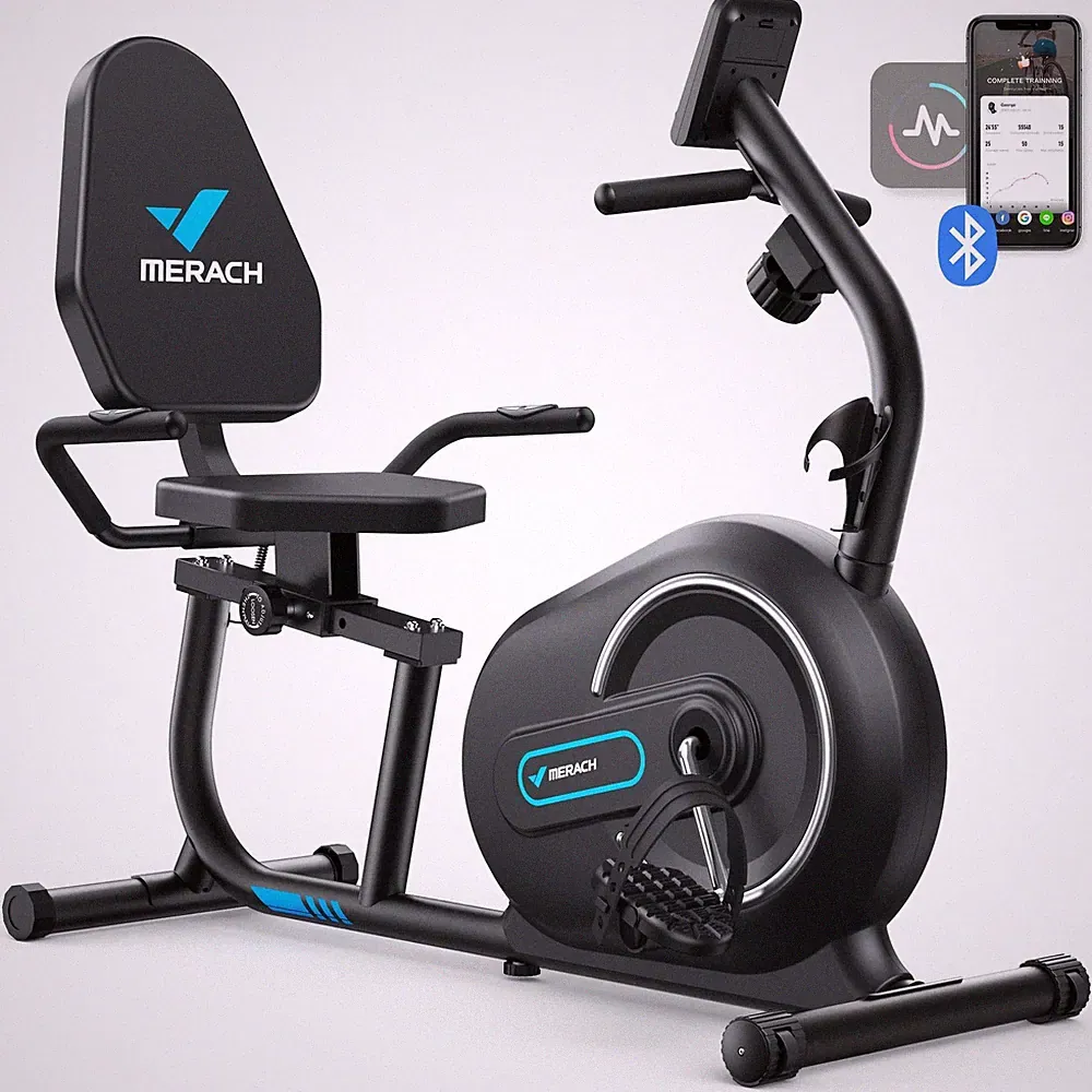 MERACH S08 Recumbent Exercise Bike Workout Machine Full Body Fitness Bluetooth