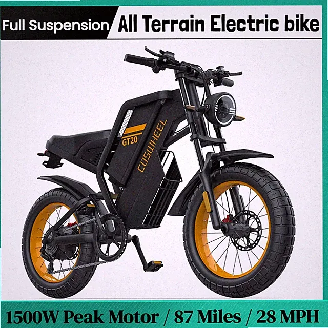 Mountain Ebike For Adults 2000w 40mph All Terrain New Electric Bike 20" Fat Tire
