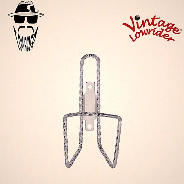 Original Lowrider Square Twisted Bicycle Bottle Holder Trike Chopper Bike Chrome