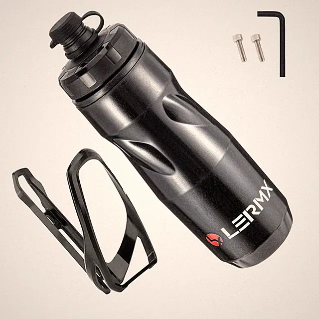 Sleek Bike Water Bottle Holder & 21Oz BPA-Free Bottle for Outdoor Adventures