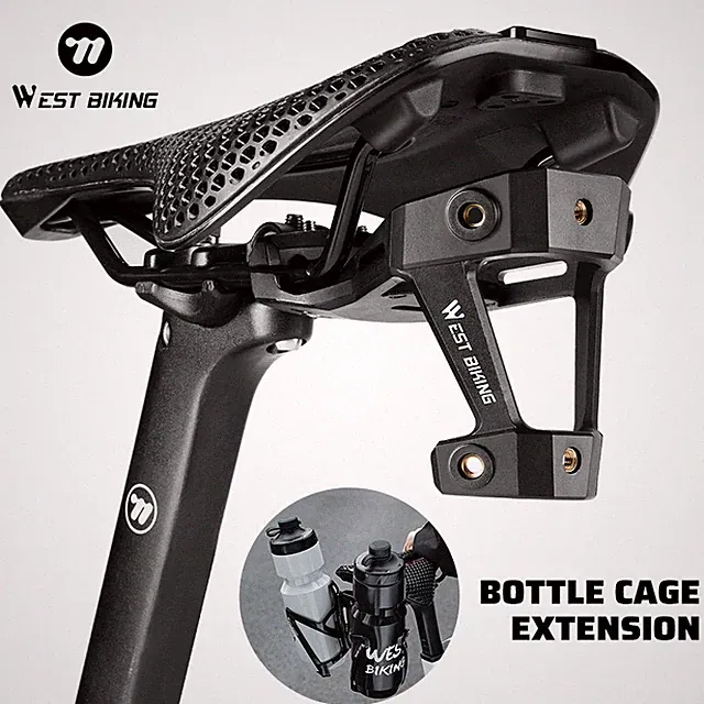 WEST BIKING PC Bike Dual Water Bottle Holder Cage Bicycle Extension Bracket